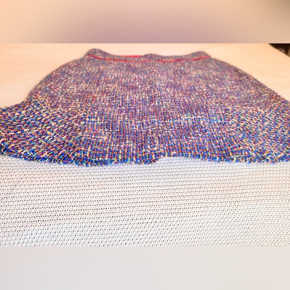 J. CREW Fluted Blue & Red A-Line Skirt Autumn Tweed 19” - Picture 8 of 16